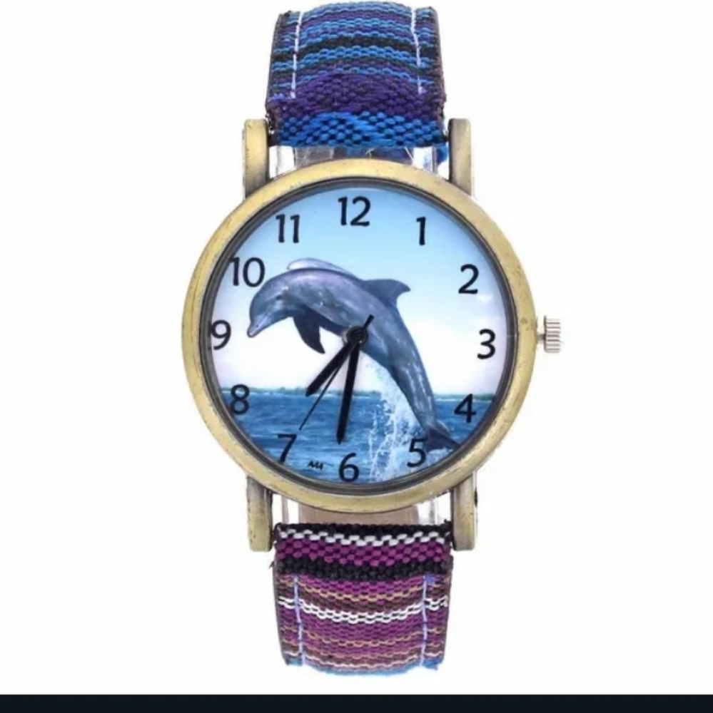 Dolphin face wrist watch